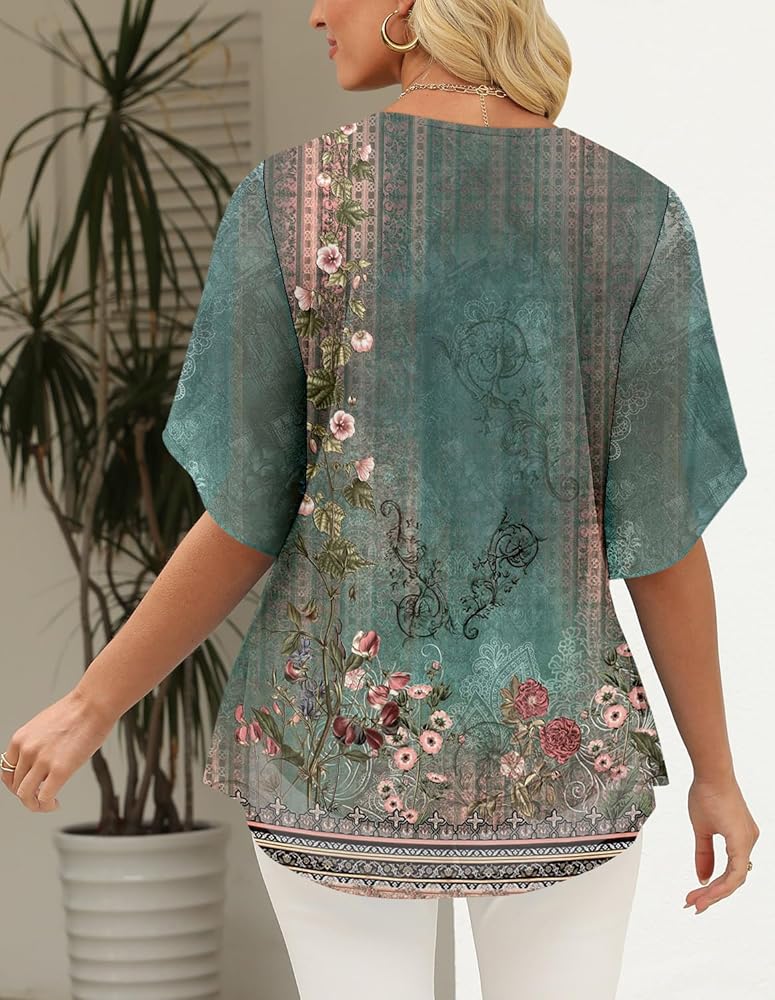 onlypuff Chiffon Blouses for Women Dressy Casual Summer